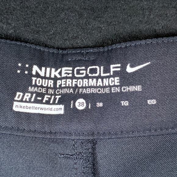 Nike Gold Mens Shorts Black Dri Fit Tour Performance Flat Front Stretch 38 - Picture 4 of 12
